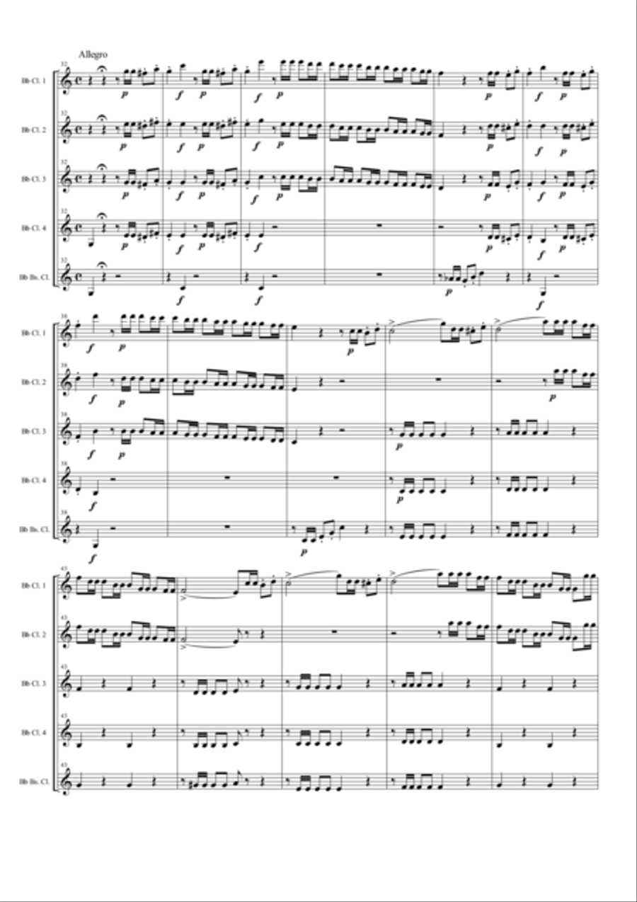 Overture from "L'italiana in Algeri" for Clarinet Quintet image number null