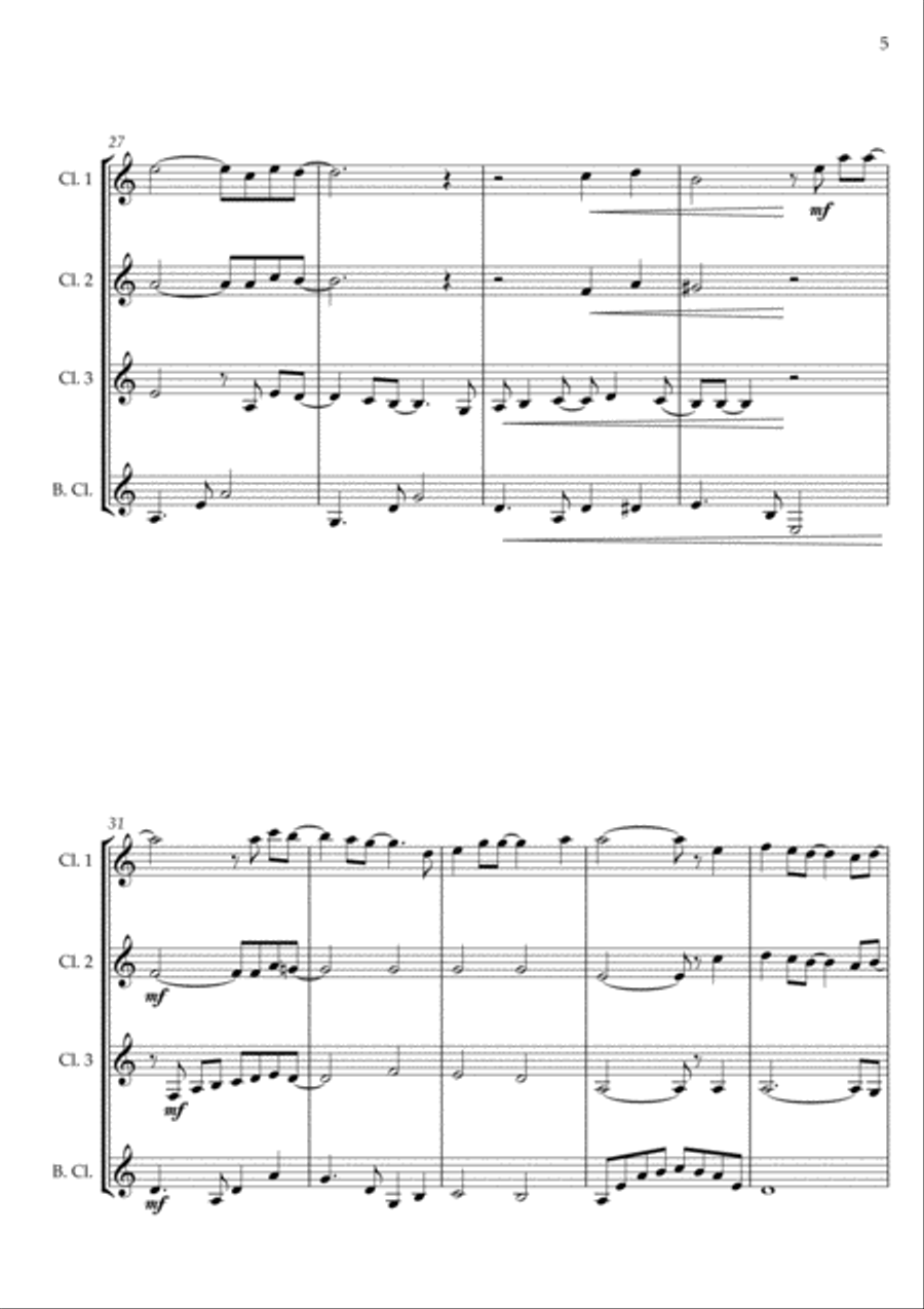 Mary, Did You Know? Clarinet Quartet scores gallery preview page 5
