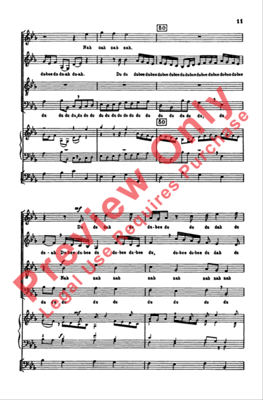 Sleepytime Bach (Sleepers Wake, Cantata 140) 4-Part scores gallery preview page 11