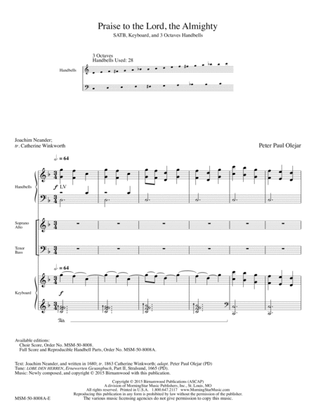 Praise to the Lord, the Almighty (Downloadable Full Score and Handbell Parts)