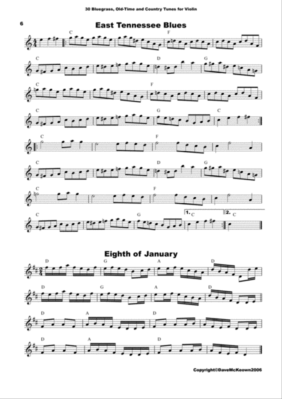 30 Bluegrass and Country Tunes for Violin Violin Solo scores gallery preview page 6
