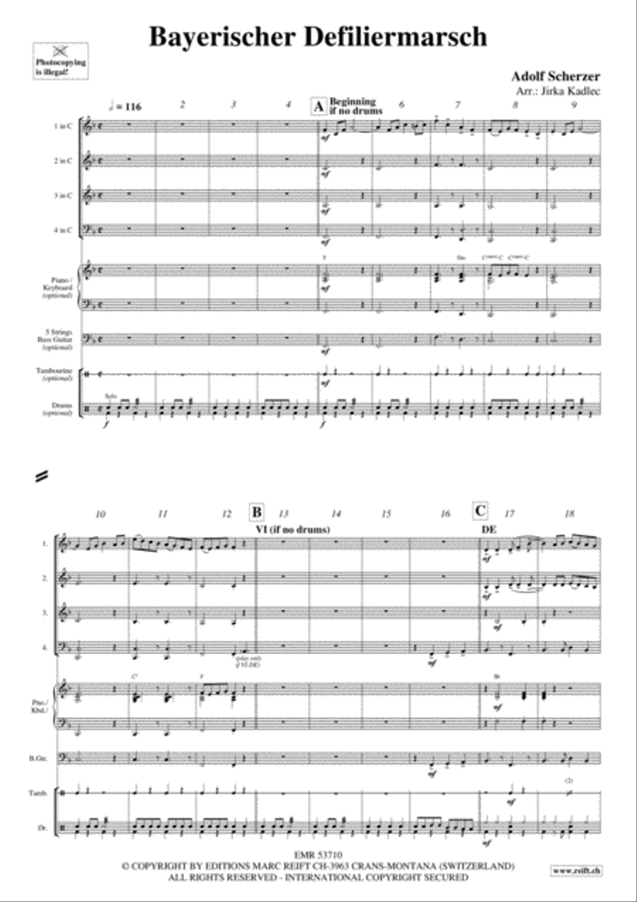 Bayerischer Defiliermarsch Brass Quartet scores gallery preview page 3