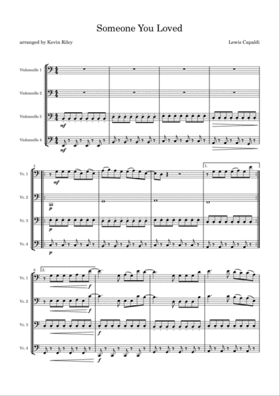 Someone You Loved String Quartet scores gallery preview page 1