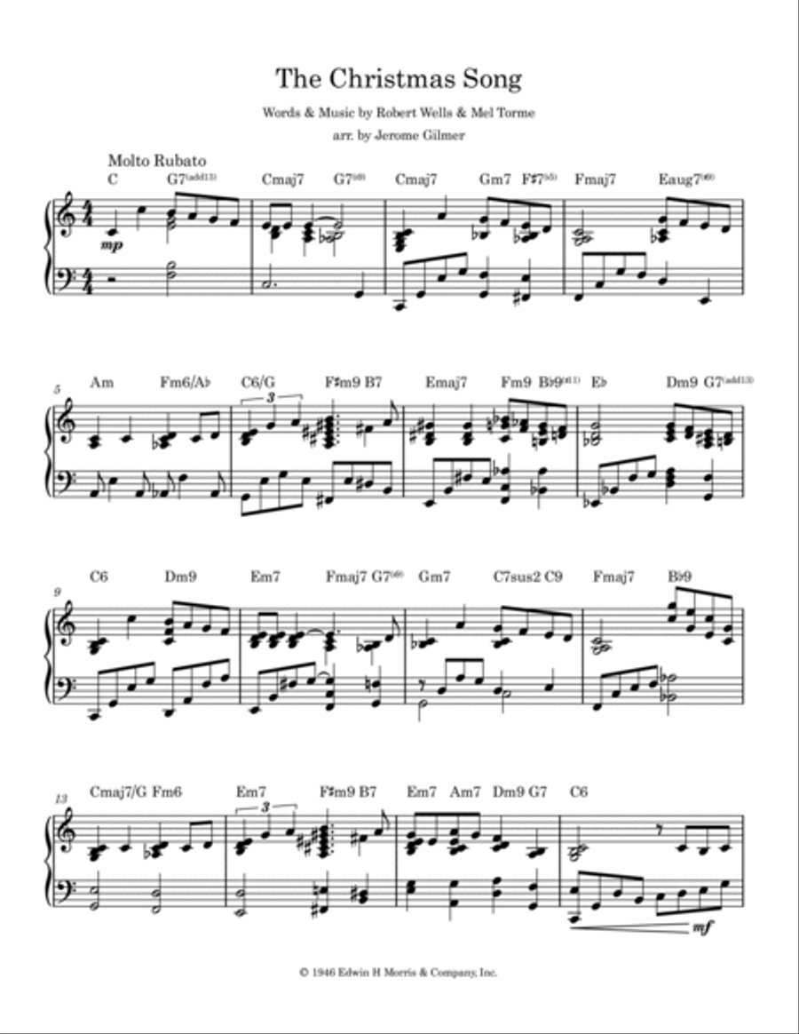 The Christmas Song (chestnuts Roasting On An Open Fire) Piano Solo scores gallery preview page 2