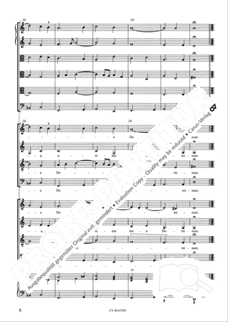 Magnificat a 8 voci con 6 vel 10 istromenti 4-Part scores gallery preview page 4