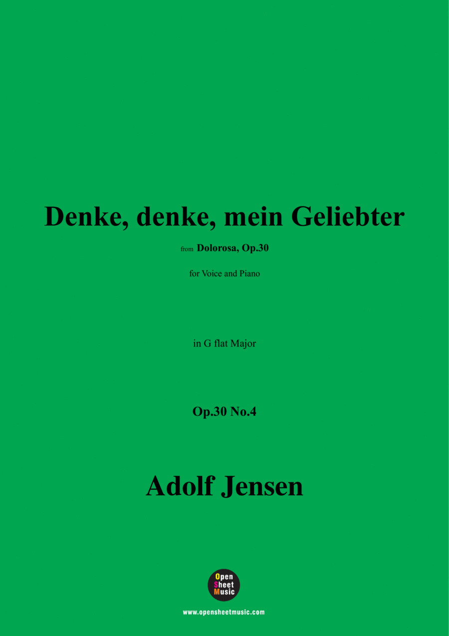 A. Jensen-Denke,denke,mein Geliebter,Op.30 No.4,in G flat Major Voice scores gallery preview page 1