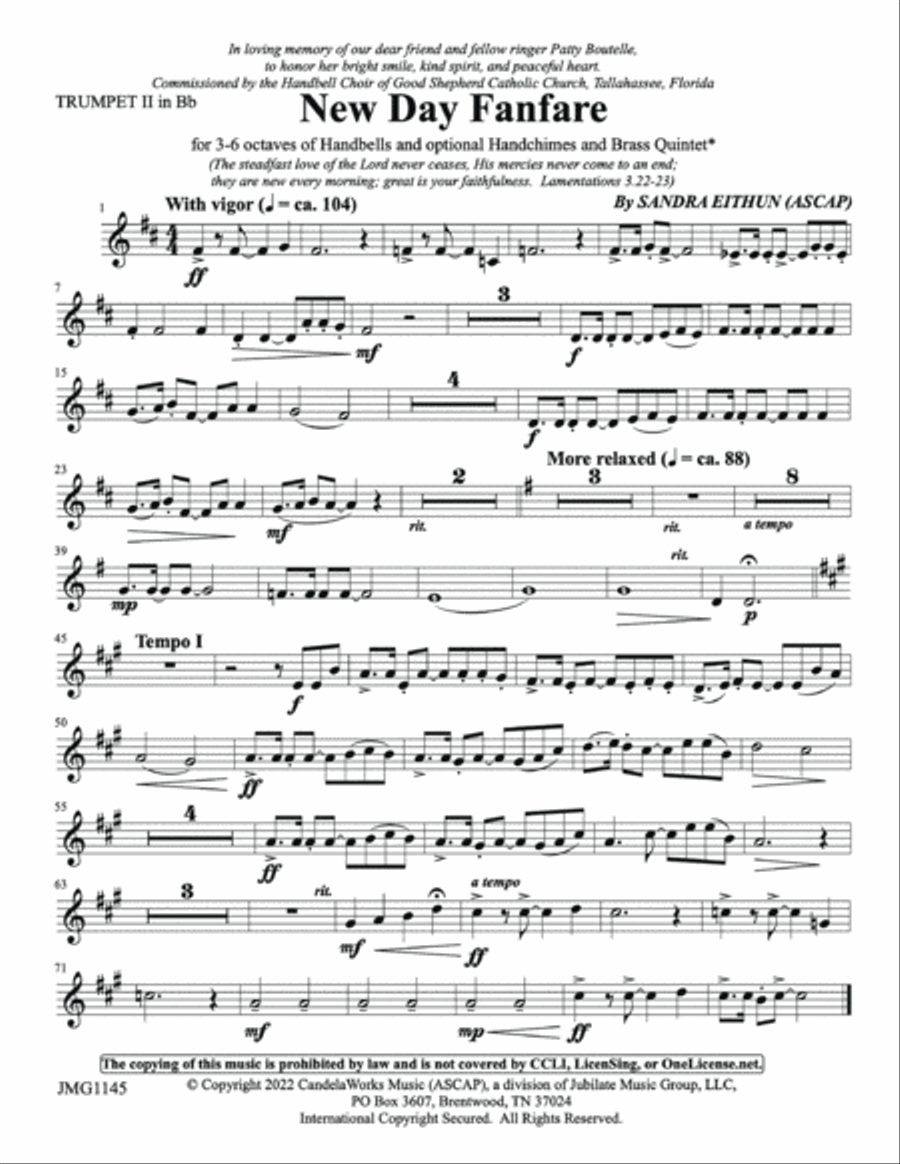 New Day Fanfare New Day Fanfare Brass Quintet scores gallery preview page 3