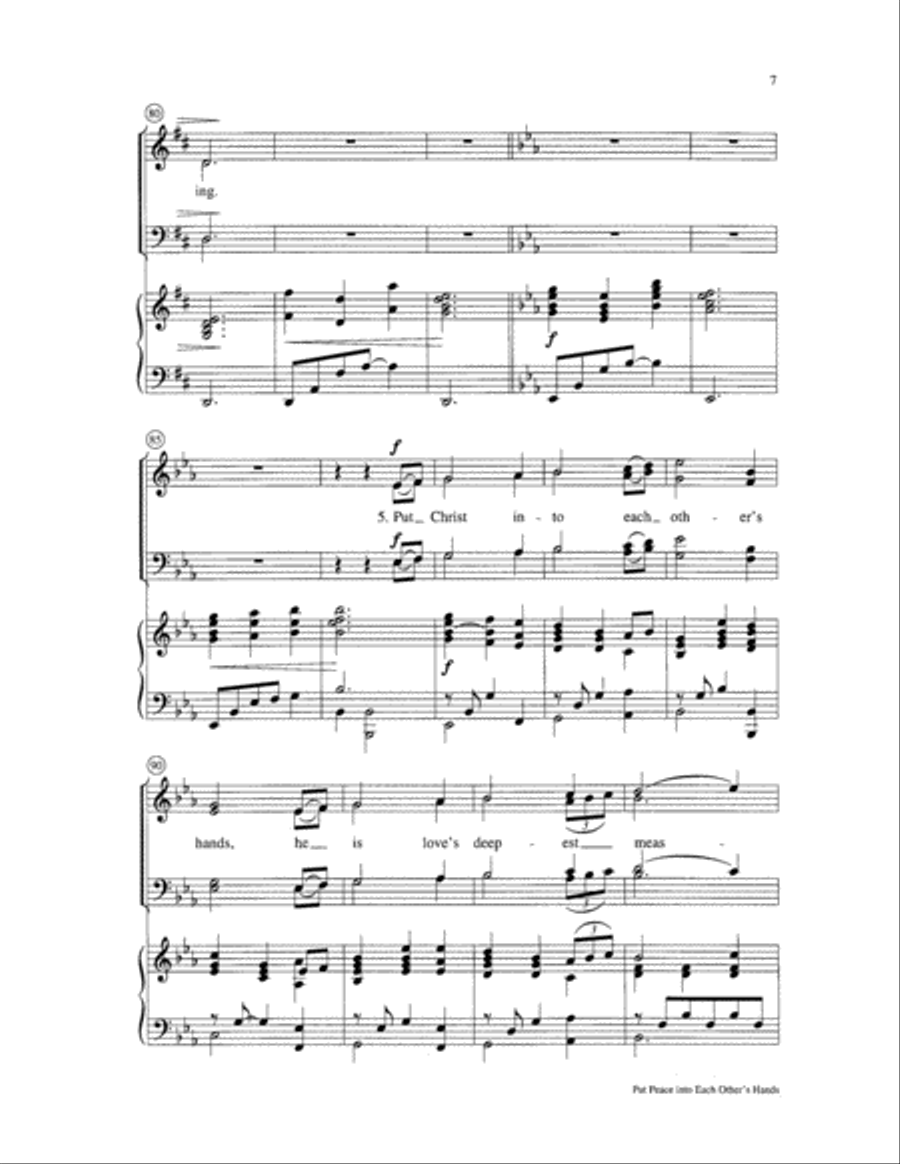 Put Peace Into Each Other's Hands 4-Part scores gallery preview page 7