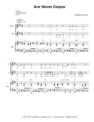 Ave Verum Corpus (2-part choir - (SA)