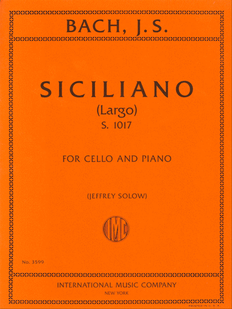 Siciliano (Largo), S. 1017 Piano Accompaniment scores gallery preview page 1
