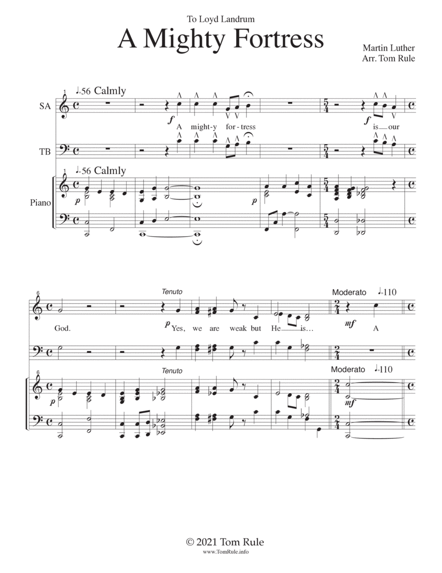 A MIghty Fortress 4-Part scores gallery preview page 1