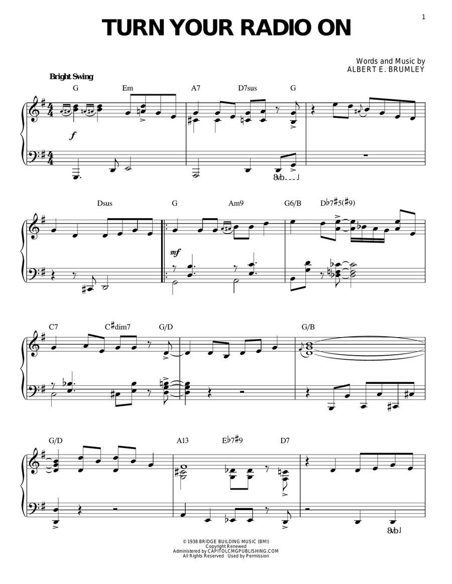 Book cover for Turn Your Radio On [Jazz version] (arr. Brent Edstrom)