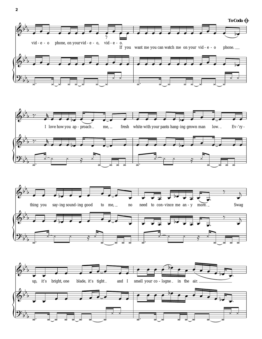 Video Phone Piano, Vocal, Guitar scores gallery preview page 2