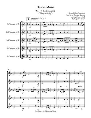 La Generosite (from "Heroic Music") (Eb) (Trumpet Quintet)