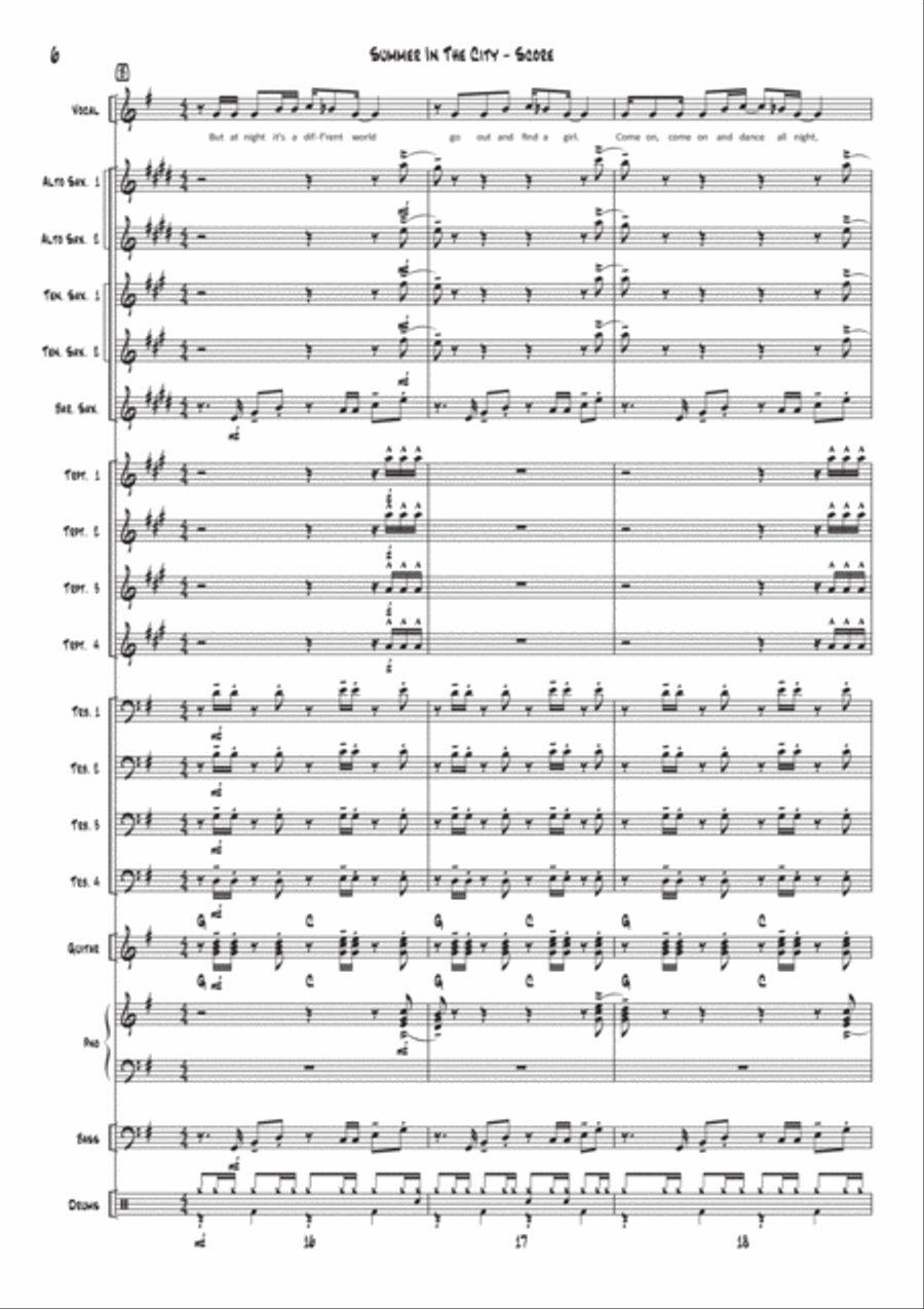 Summer In The City Jazz Ensemble scores gallery preview page 6