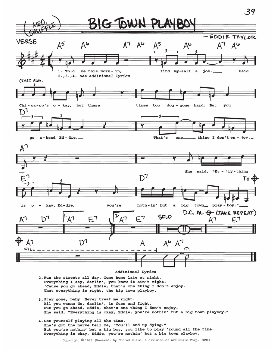 Big Town Playboy Big Town Playboy Voice scores gallery preview page 1