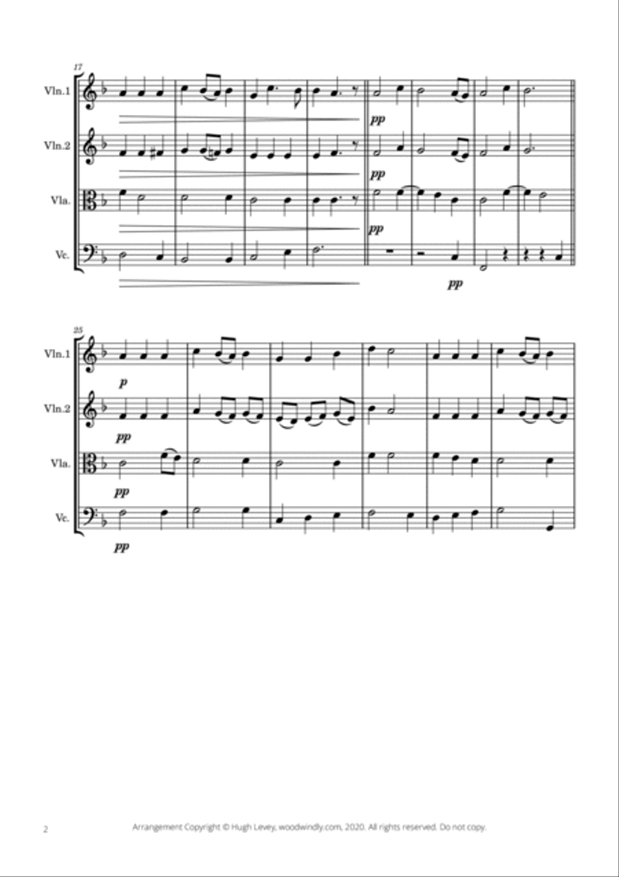 Lulajże Jezuniu (Lullaby for Baby Jesus) - Traditional Polish Carol - String Quartet String Quartet scores gallery preview page 4