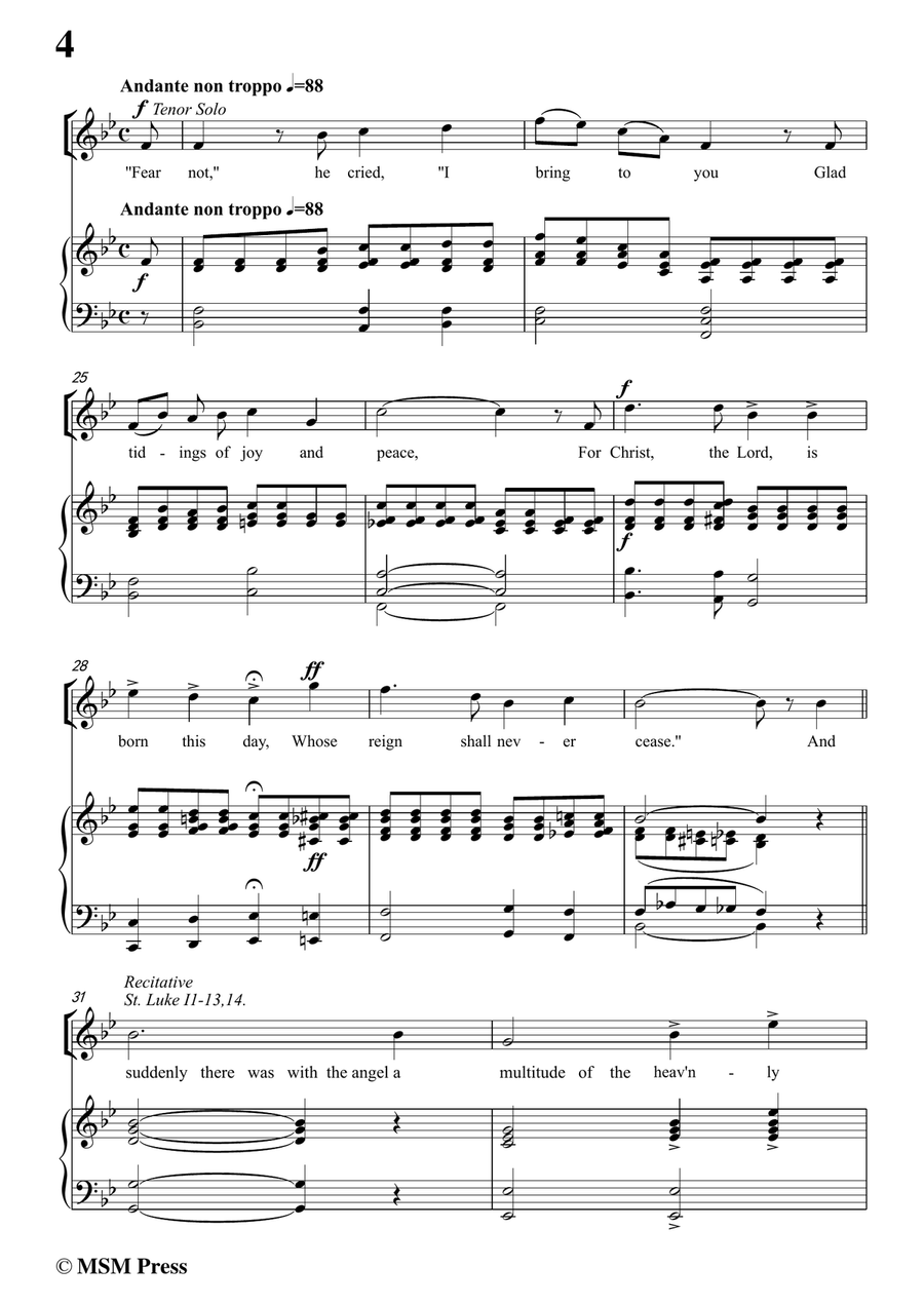 Stults-The Story of Christmas,No.4,The Prophecy Fulfilled,The Song...,in B flat Major,for Choral and 4-Part scores gallery preview page 6