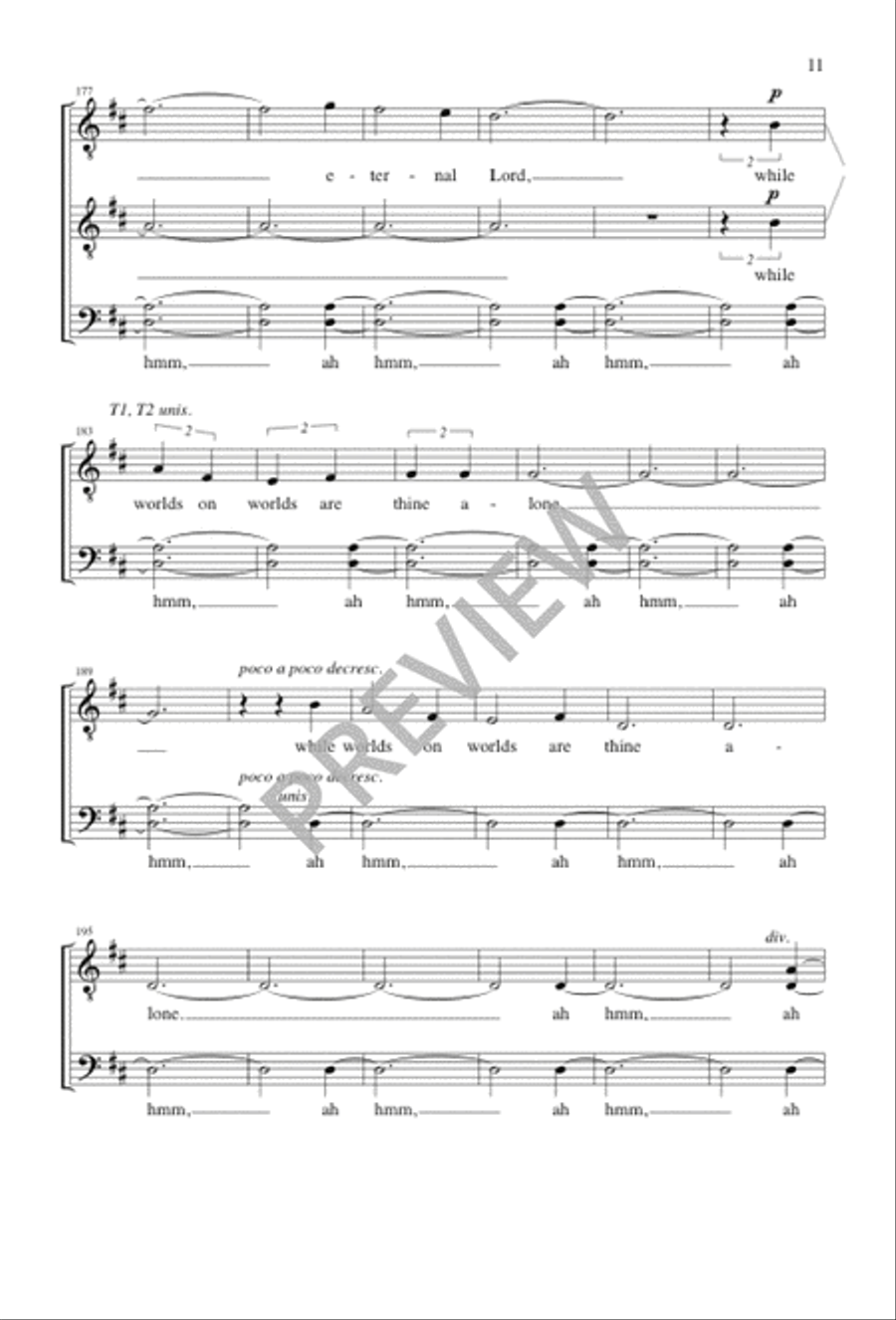 All Praise to Thee, Eternal Lord TTBB scores gallery preview page 11