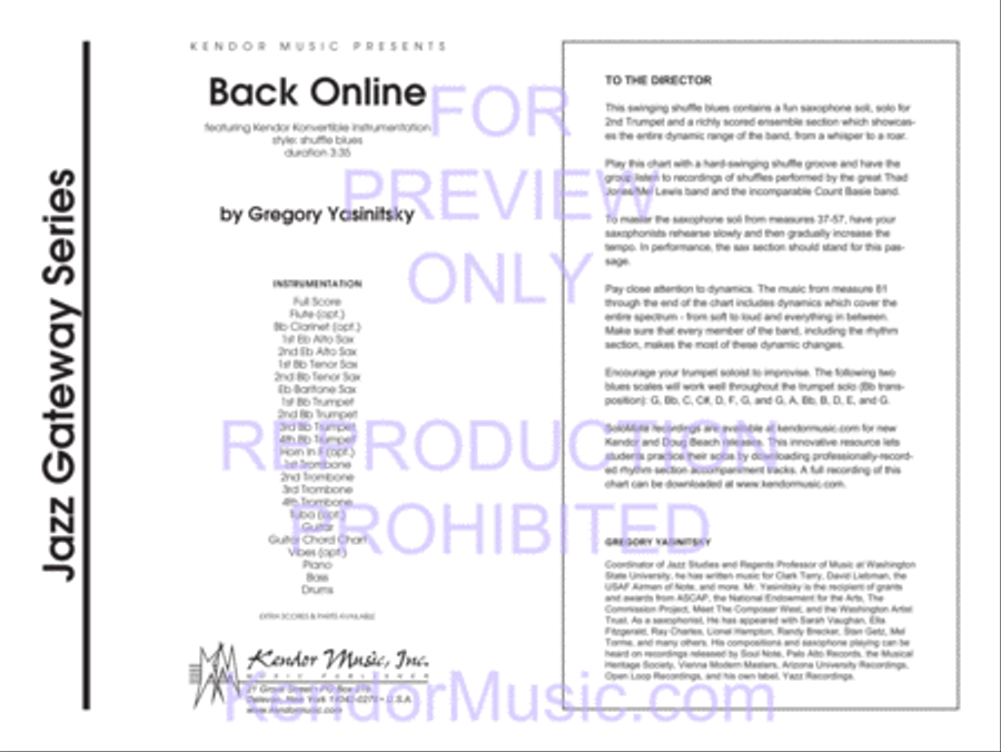 Back Online Jazz Ensemble scores gallery preview page 2