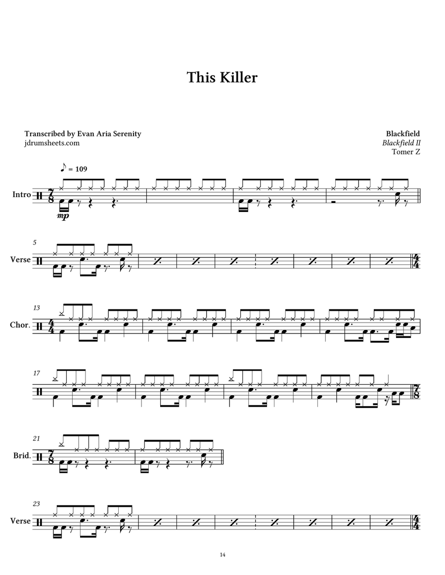 This Killer Drum Set scores gallery preview page 1