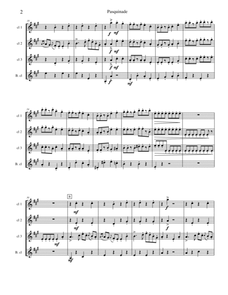 Pasquinade for Clarinet Quartet image number null
