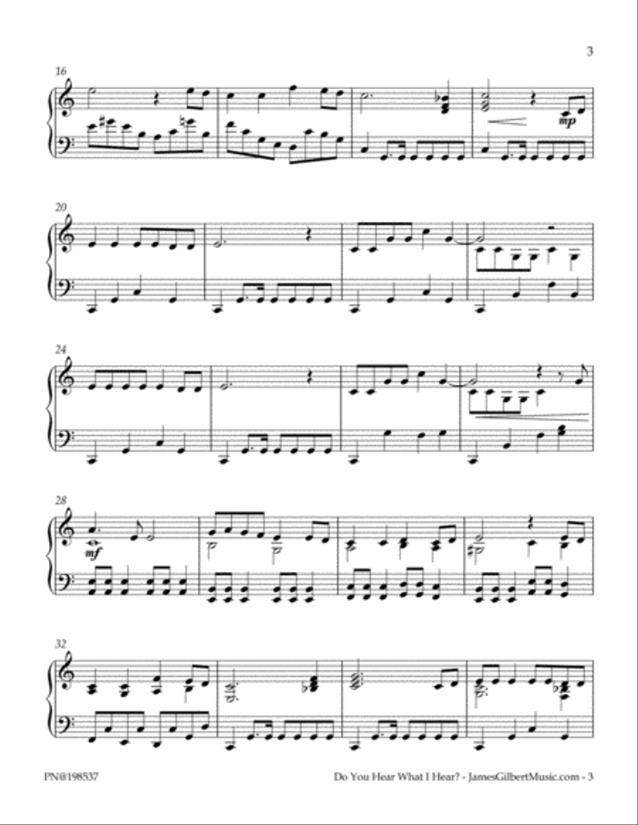Do You Hear What I Hear Piano Solo scores gallery preview page 3