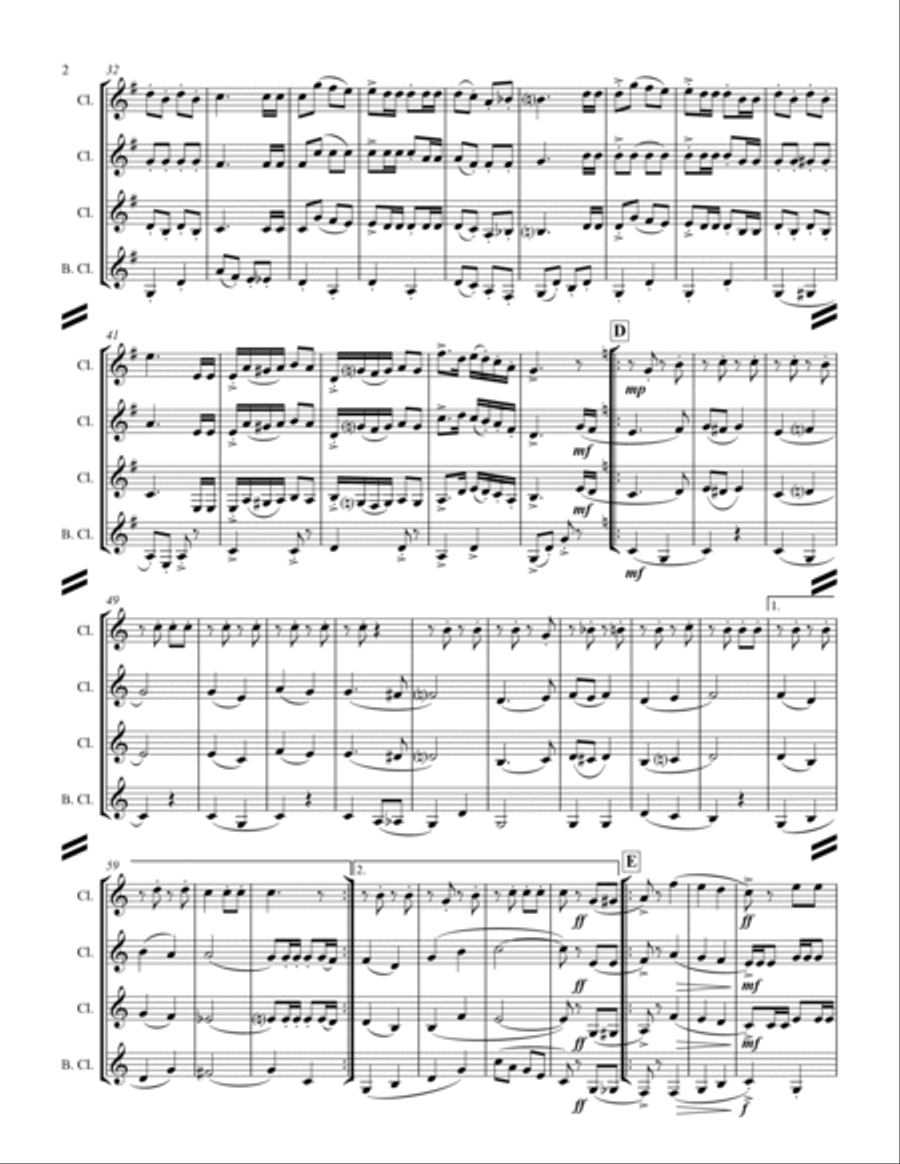 Morning Star Polka (for Clarinet Quartet) Clarinet Quartet scores gallery preview page 3