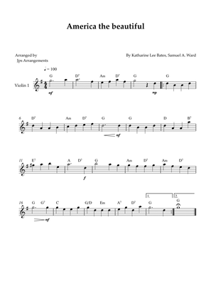 America The Beautiful - Violin solo (+ CHORDS)