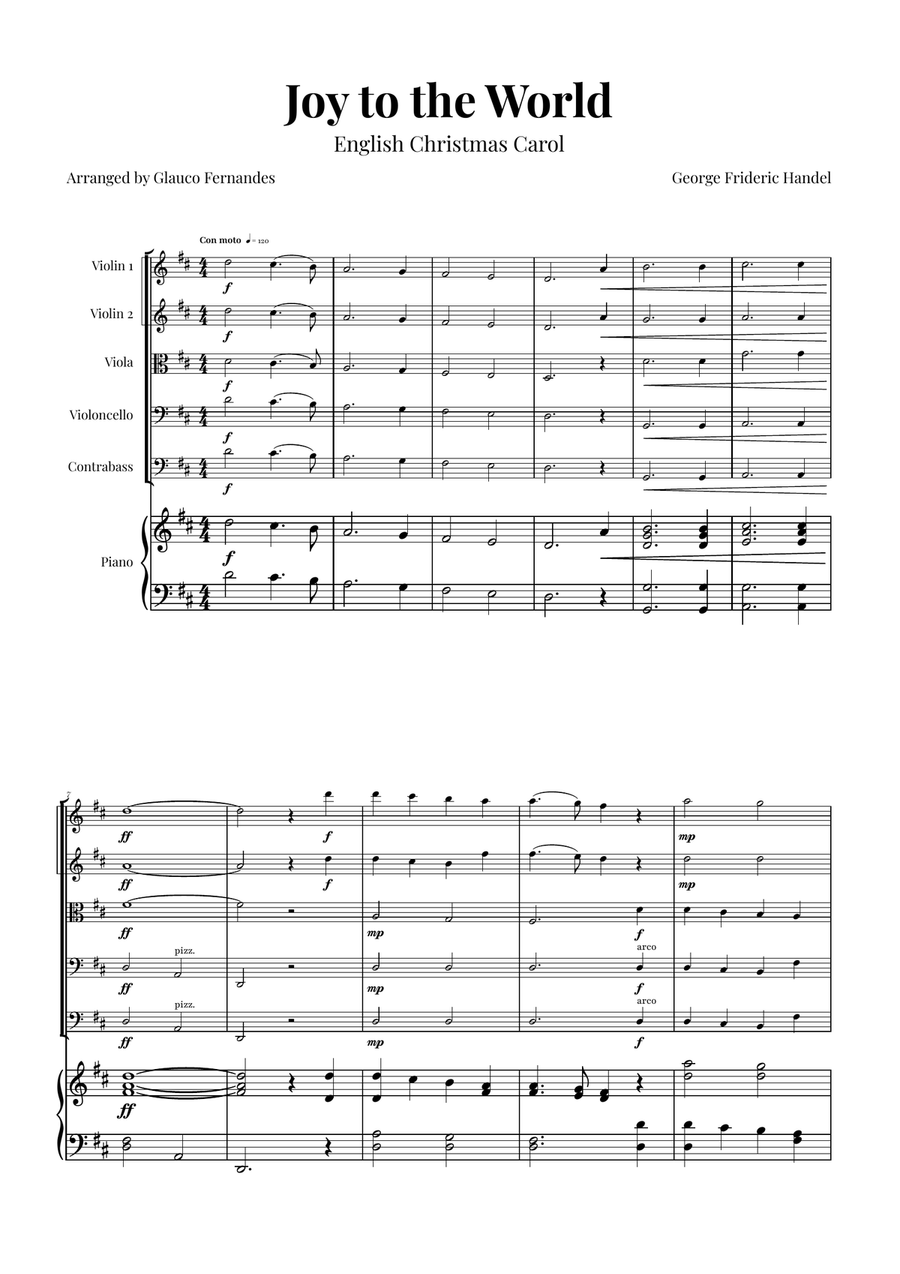 Joy to the World | STUNNING Arrangement String Orchestra scores gallery preview page 1