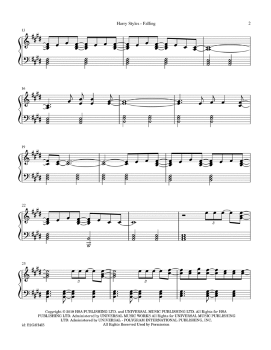 Falling Piano Solo scores gallery preview page 2