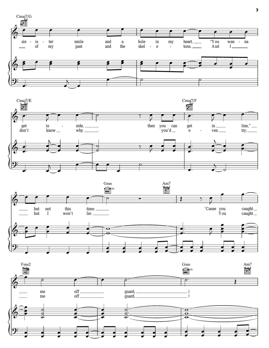 Hero/Heroine Piano, Vocal, Guitar scores gallery preview page 3