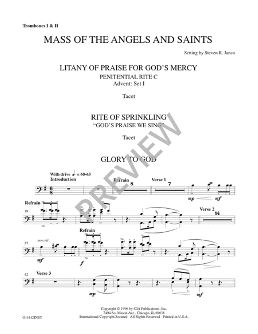 Mass of the Angels and Saints - Brass edition Handbell Choir scores gallery preview page 11
