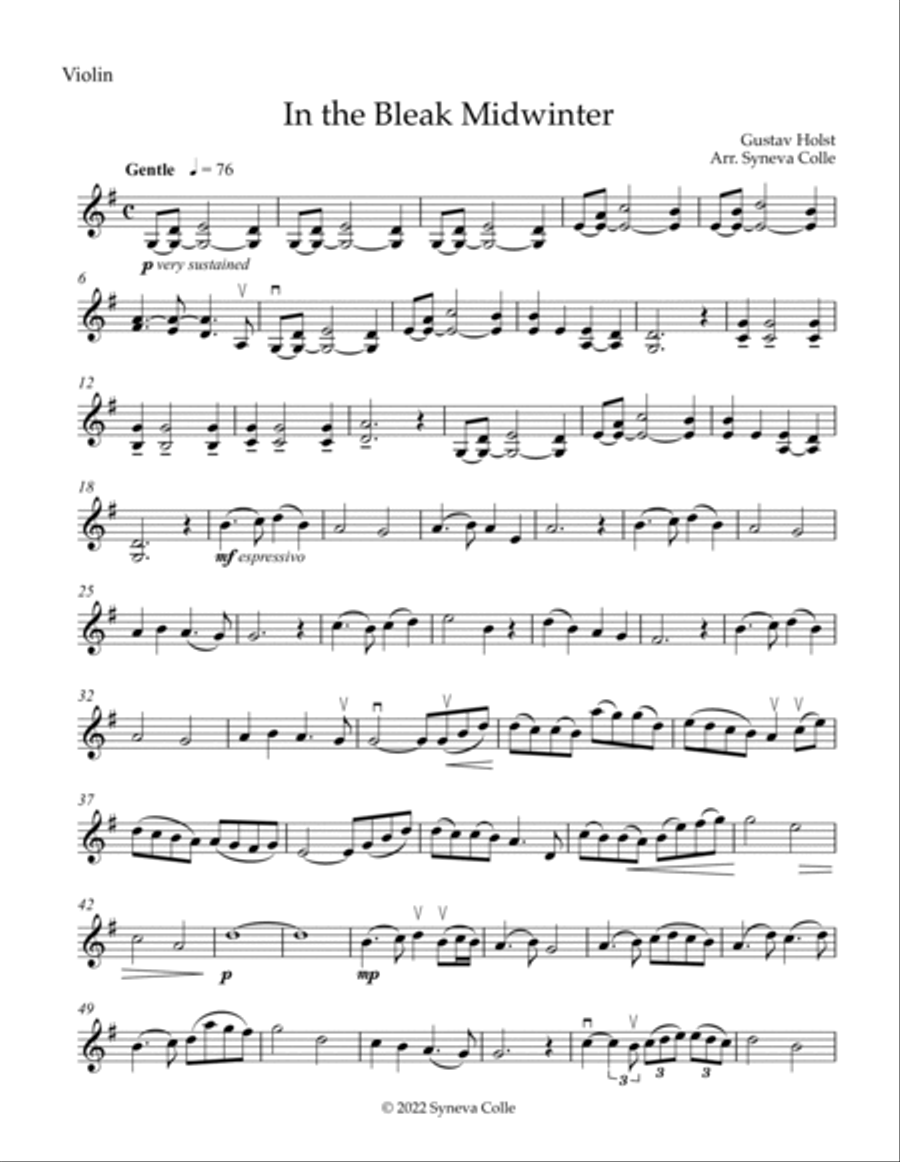 In the Bleak Midwinter String Duet scores gallery preview page 4