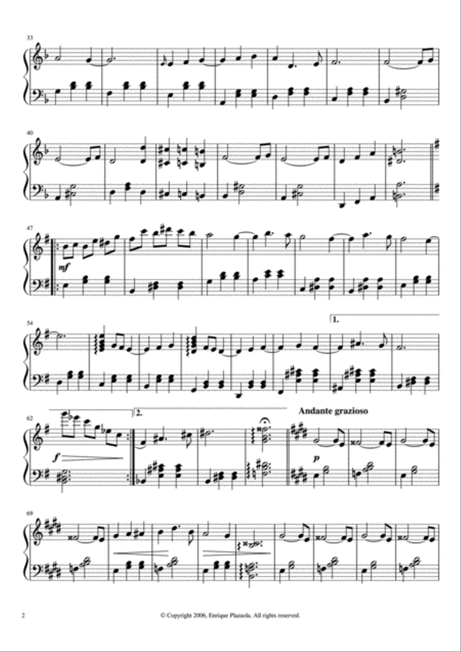Valse Del Payaso Piano Solo scores gallery preview page 2