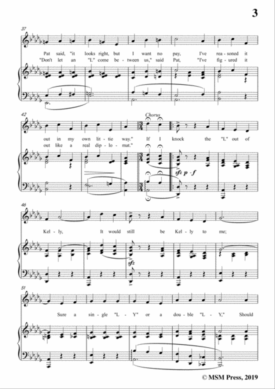 Bert Grant-If I Knock the 'L' Out of Kelly,in D flat Major,for Voice&Piano Voice scores gallery preview page 5