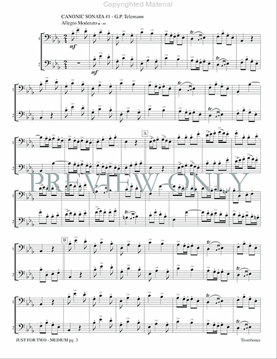 Just for Two Medium Just for Two Medium Trombone Duet scores gallery preview page 5