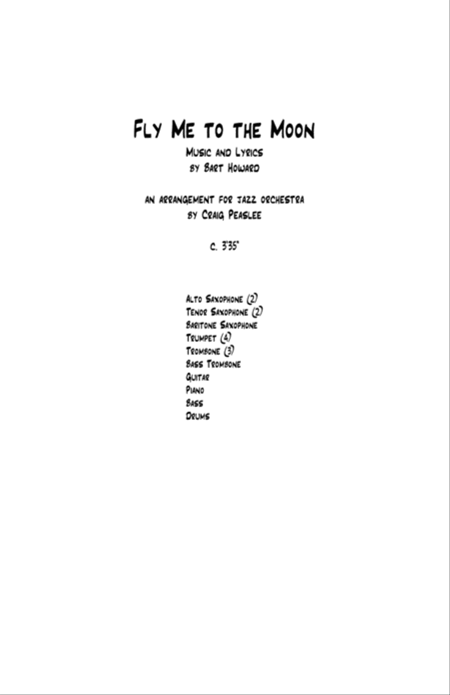 Fly Me To The Moon (in Other Words) Jazz Ensemble scores gallery preview page 2