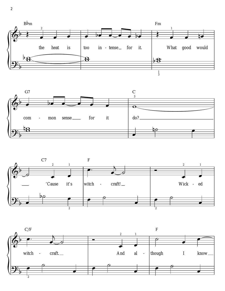 Witchcraft Easy Piano scores gallery preview page 2