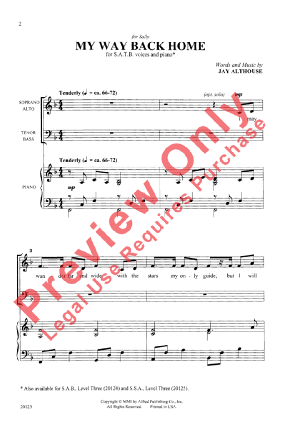 My Way Back Home 4-Part scores gallery preview page 2