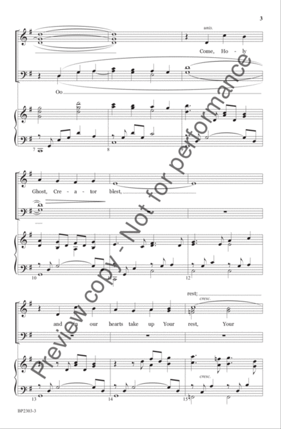 Come, Spirit, Come Come, Spirit, Come 4-Part scores gallery preview page 4