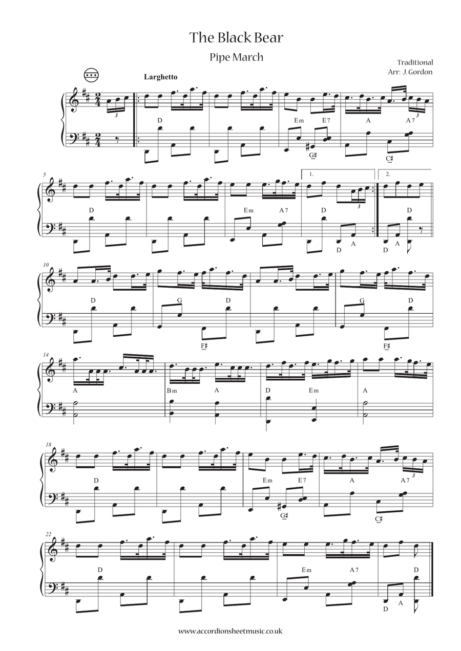 The Black Bear Accordion scores gallery preview page 1