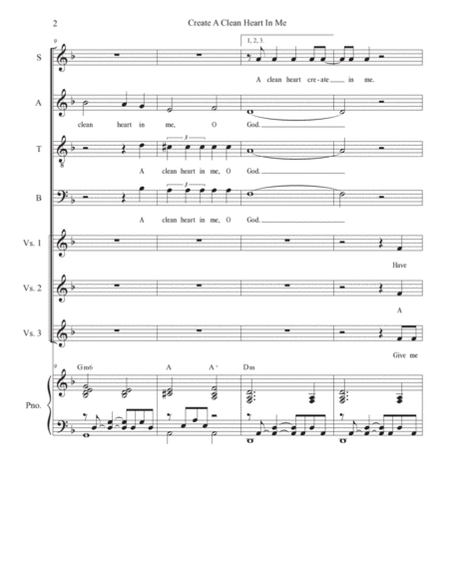 Create A Clean Heart In Me (SATB) image number null