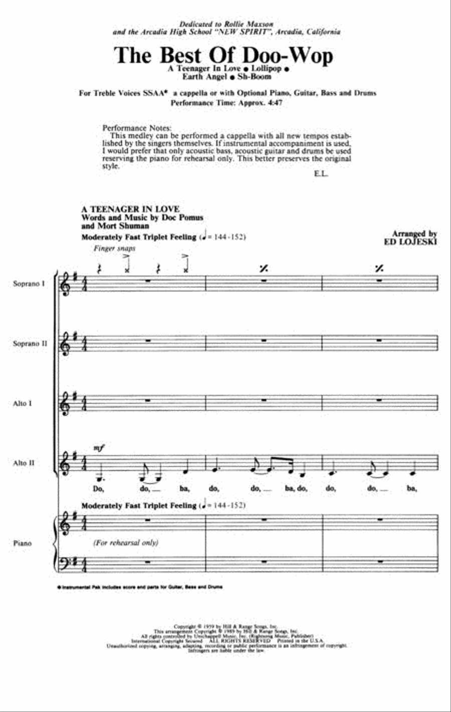 The Best of Doo-Wop (Medley) SSAA scores gallery preview page 2