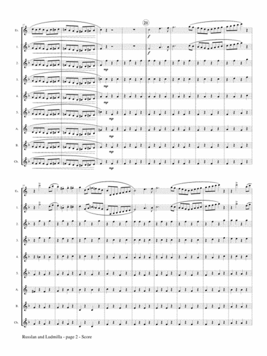 Overture to 'Russlan and Ludmilla' for Clarinet Choir