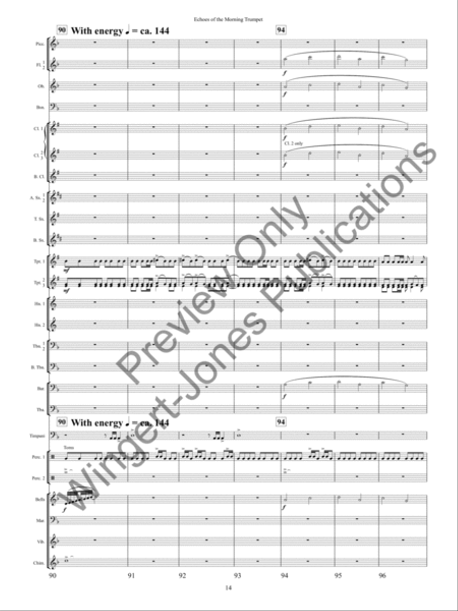 Echoes of the Morning Trumpet Concert Band scores gallery preview page 17