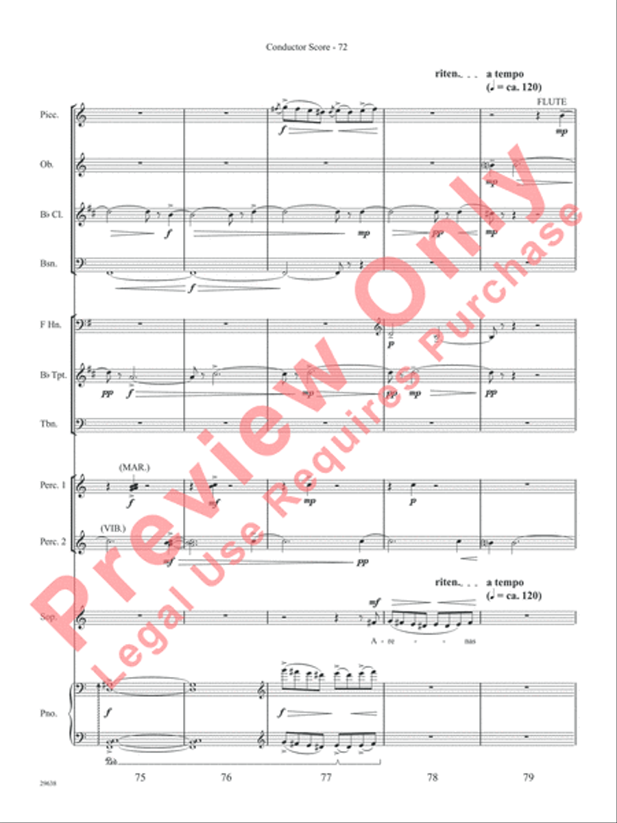 Three Spanish Songs (for Soprano and Wind Ensemble) Concert Band scores gallery preview page 77
