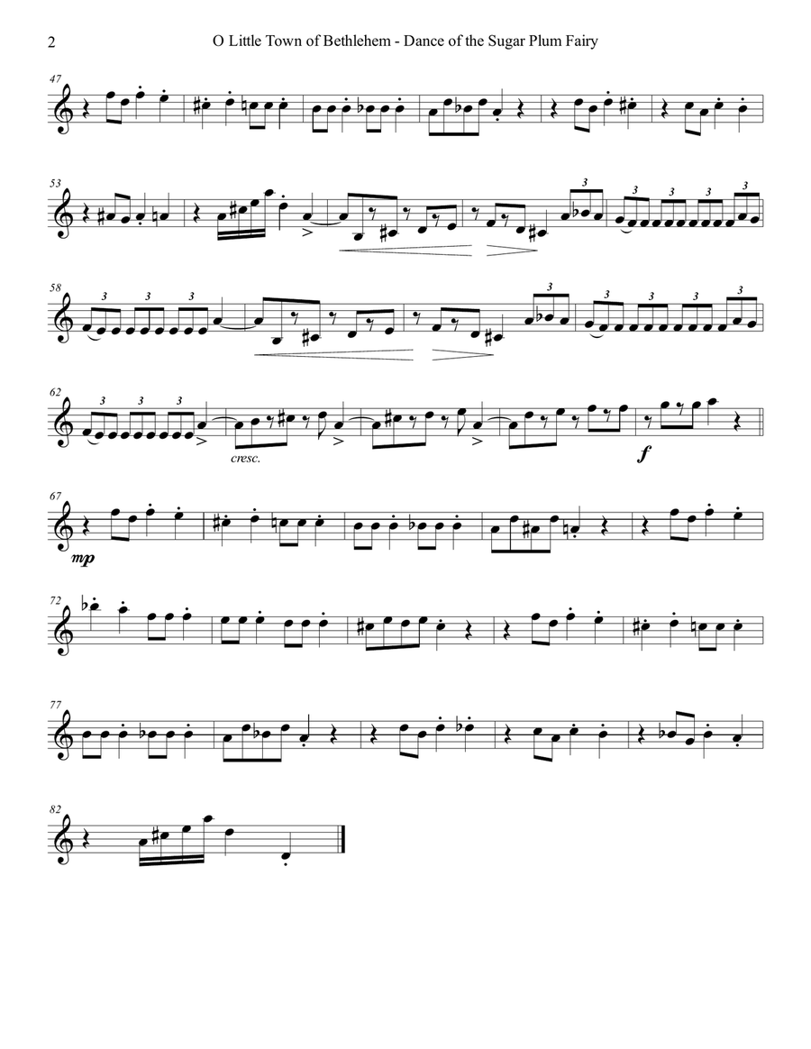 O Little Town of Bethlehem - Dance of the Sugar Plum Fairy String Quartet scores gallery preview page 5