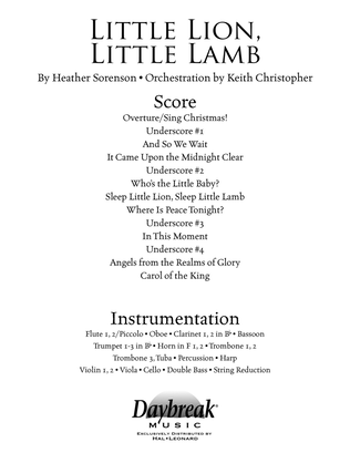 Book cover for Little Lion, Little Lamb - Full Score