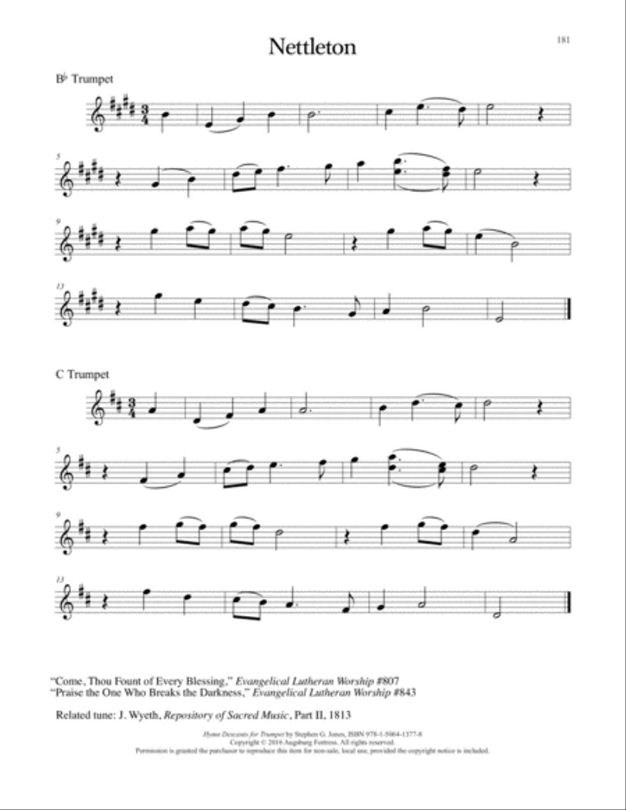 Hymn Descants for Trumpet C Trumpet scores gallery preview page 182